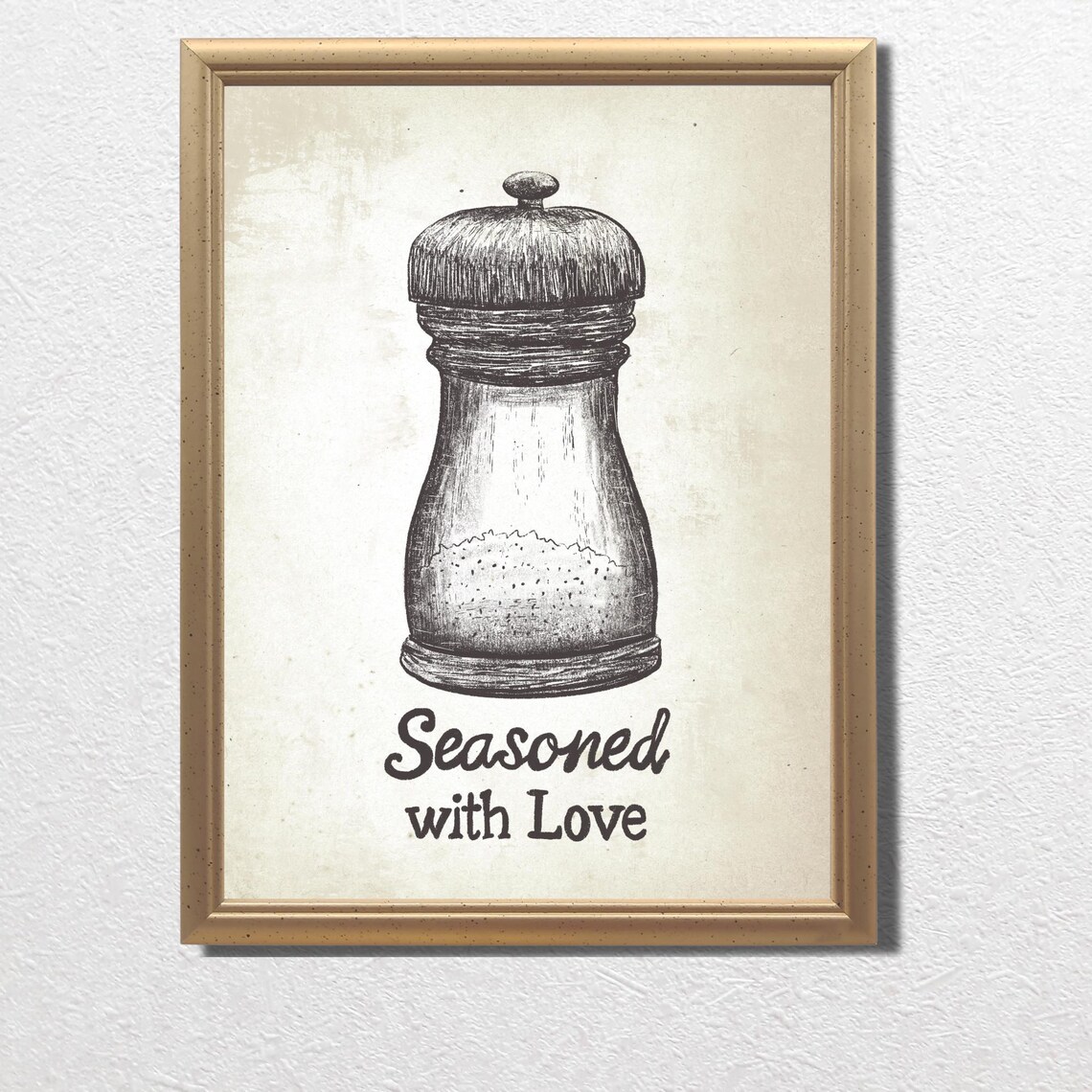 Seasoned With Love Salt Shaker Vintage Farmhouse Kitchen Poster - Image 3