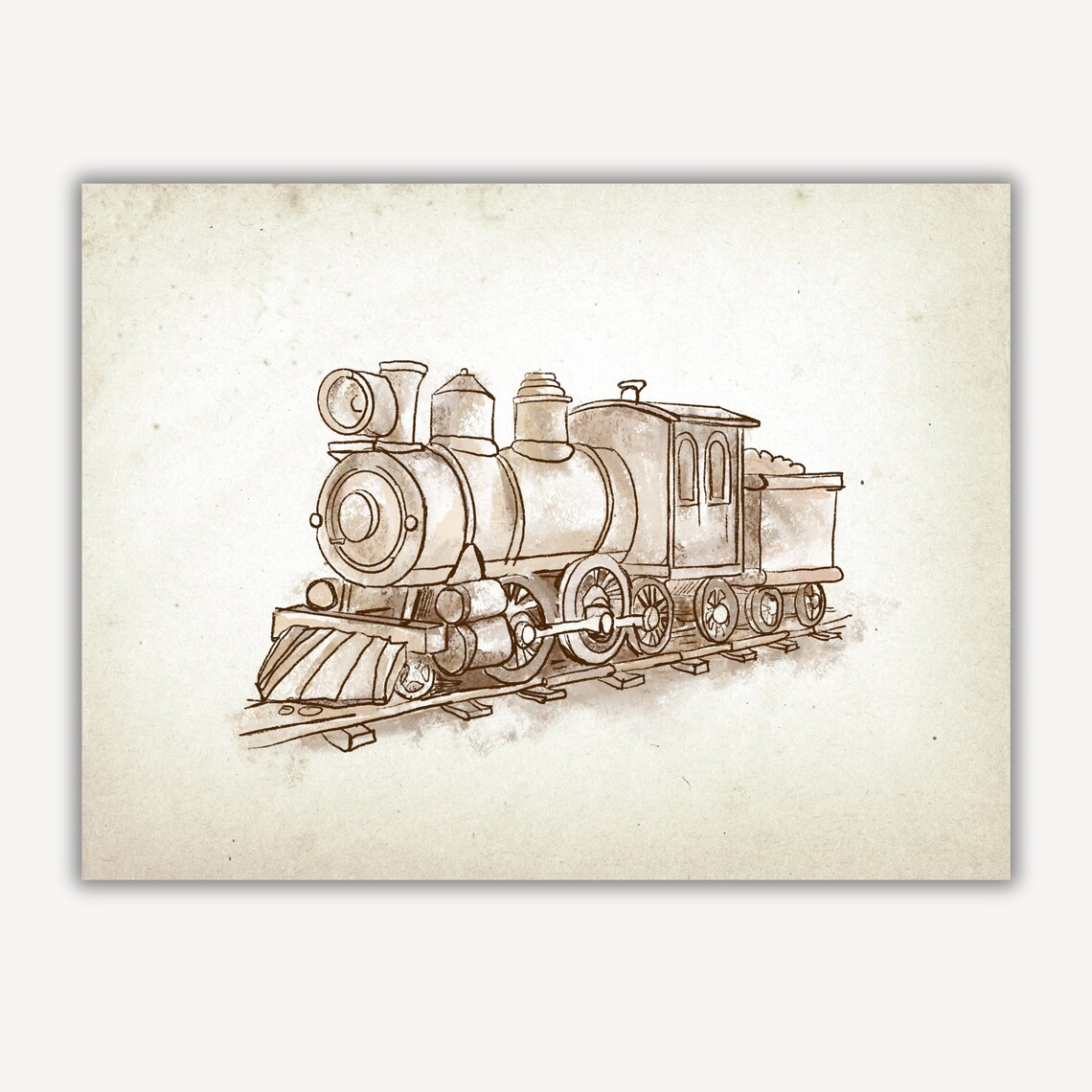 Vintage Toy Train Nursery Art Print, Boy Neutral - Image 3