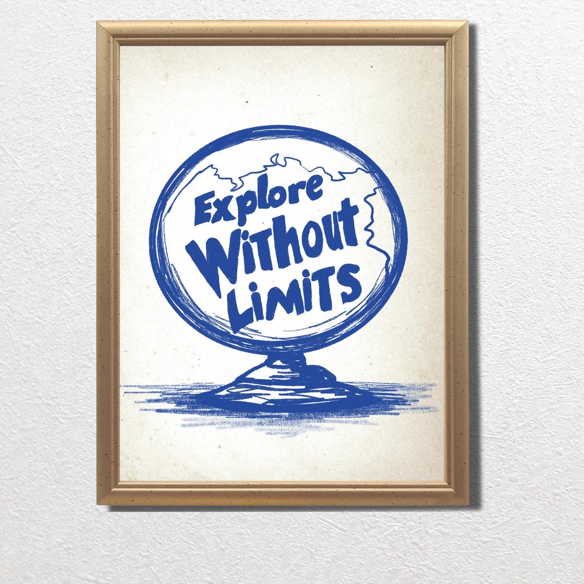 Explore Without Limits Globe Adventure Motivational Quote Poster - Image 3