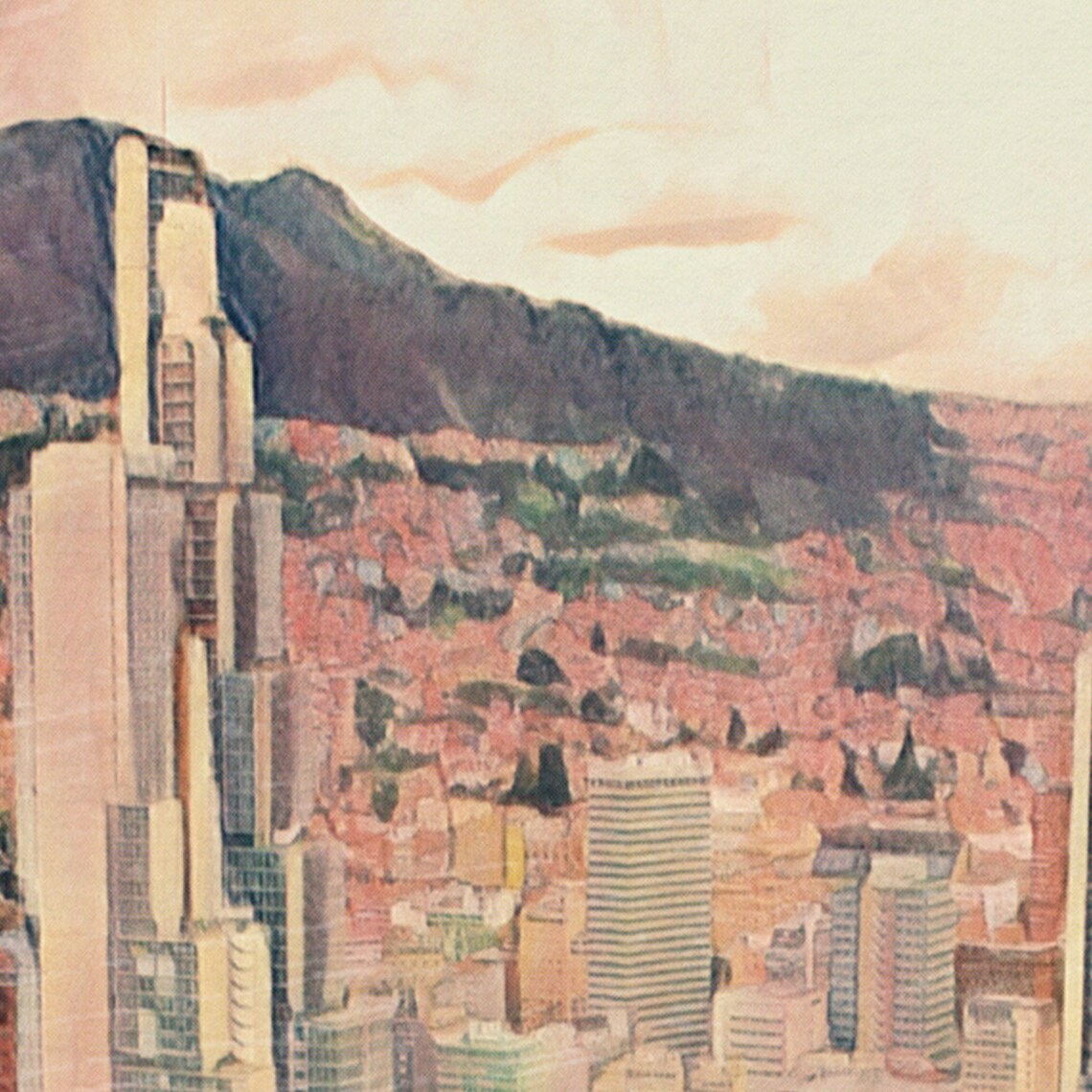 Bogota Colombia Vintage Travel Poster Aerial City Skyline View - Image 4