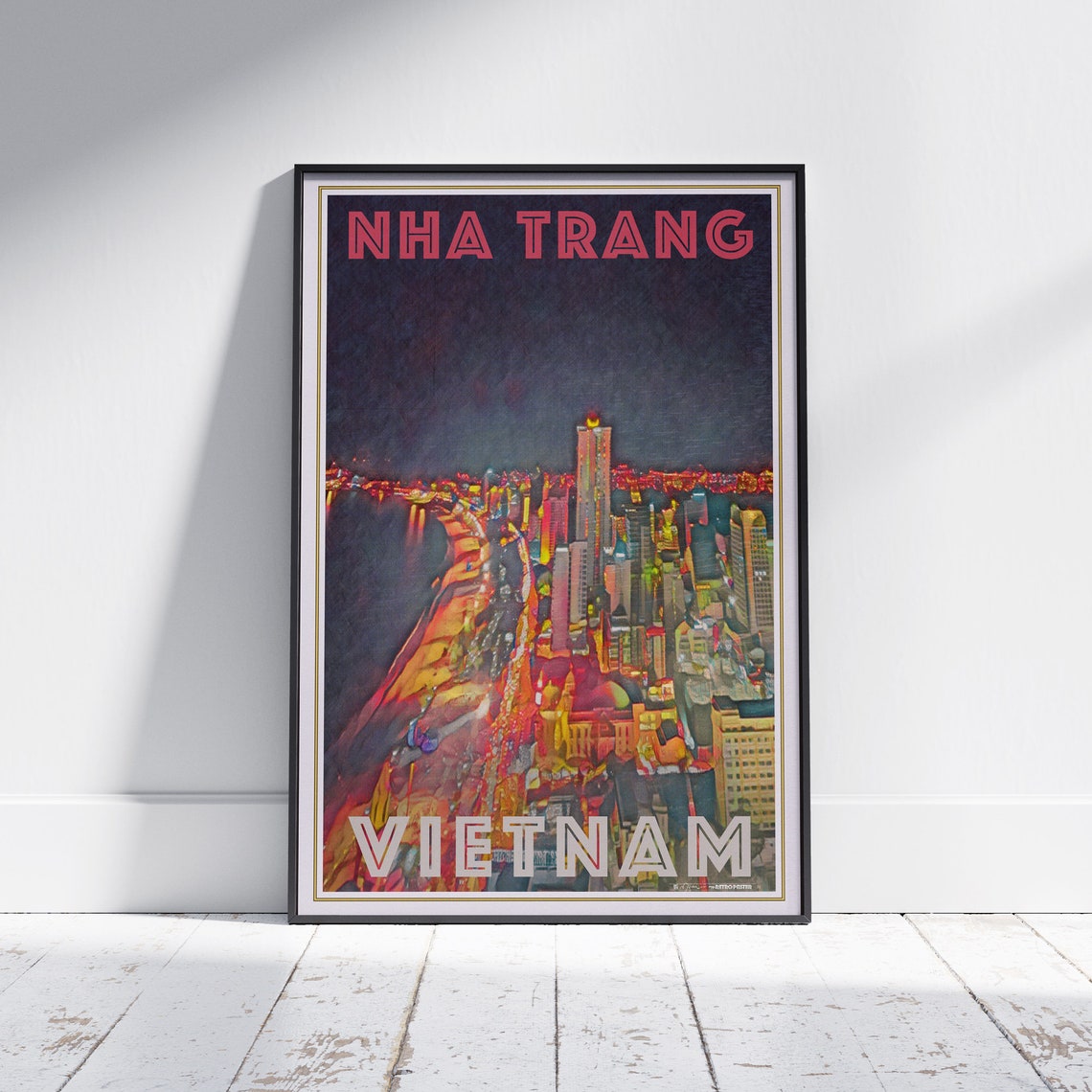 Vietnam Print Nha Trang By Alecse Limited Edition Vietnam Travel Poster Nha Trang Print Classic Vietnam Gallery Wall Print Nha Trang