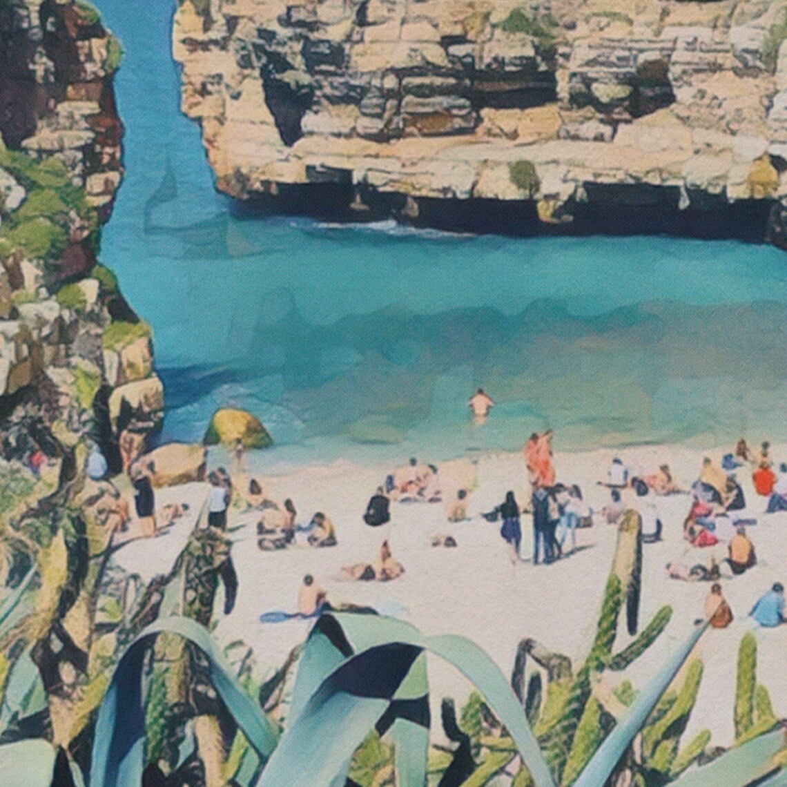 Polignano Puglia Italy Cliff Town Beach Cove Vintage Travel Poster - Image 4