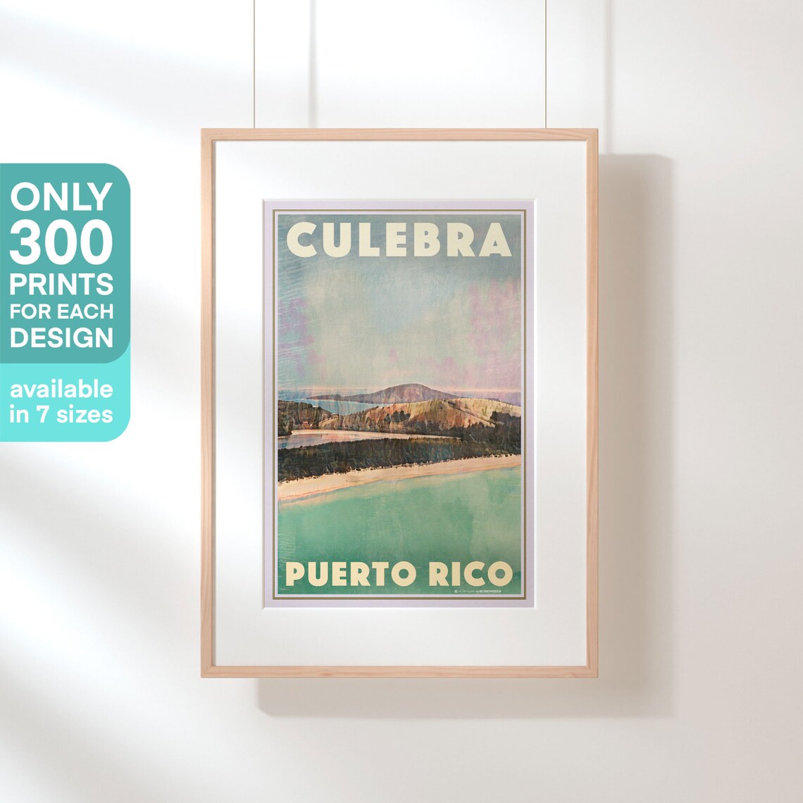 Culebra Island Turquoise Beach Aerial View Puerto Rico Travel Poster - Image 3