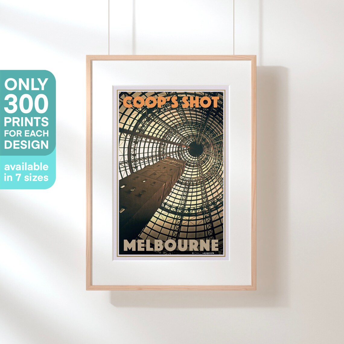 Melbourne Coops Shot Tower Glass Dome Australia Retro Travel Poster - Image 3