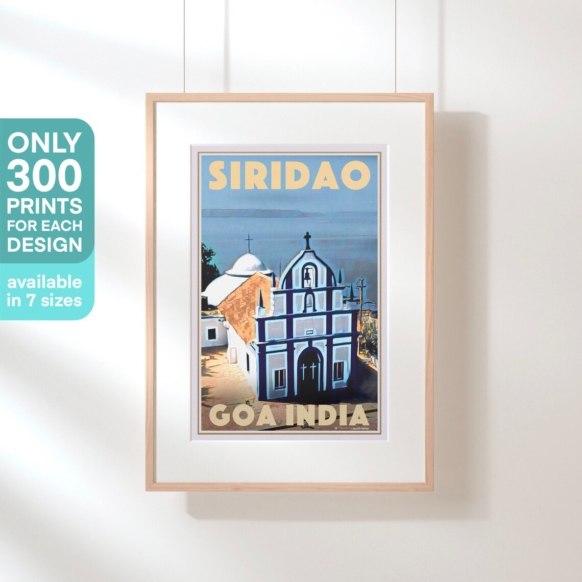 Siridao Goa Village Church Colonial Chapel Travel Poster India - Image 3