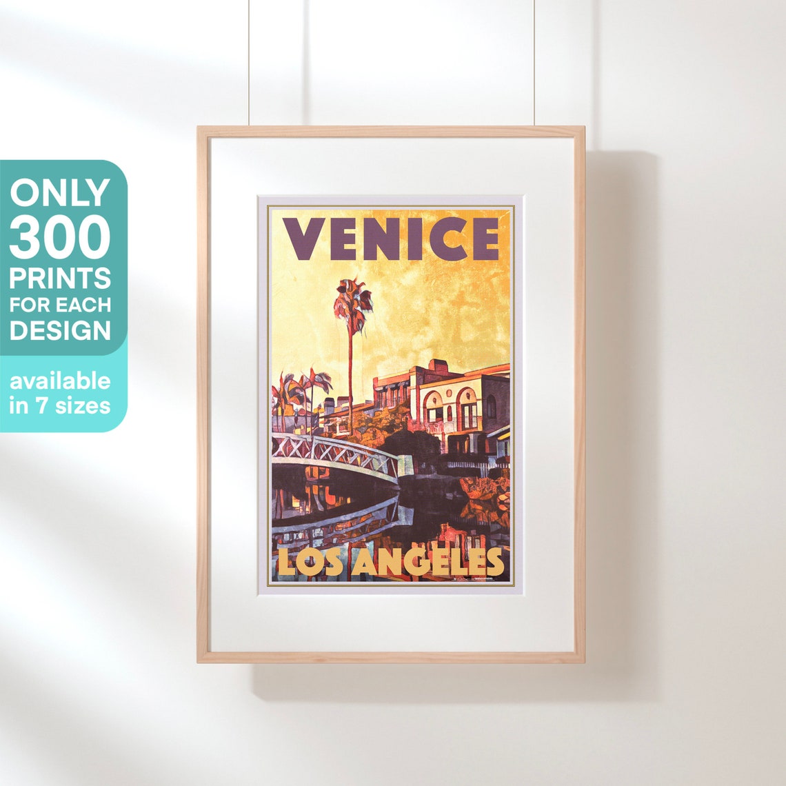 Venice Poster By Alecse Limited Edition California Travel Poster Classic Venice Print Poster Of Venice California Venice Usa Gift - Image 3