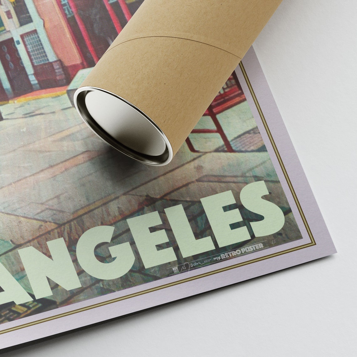 Los Angeles Poster Chinatown By Alecse Limited Edition California Travel Poster Classic Los Angeles Gallery Wall Print Of Chinatown - Image 2
