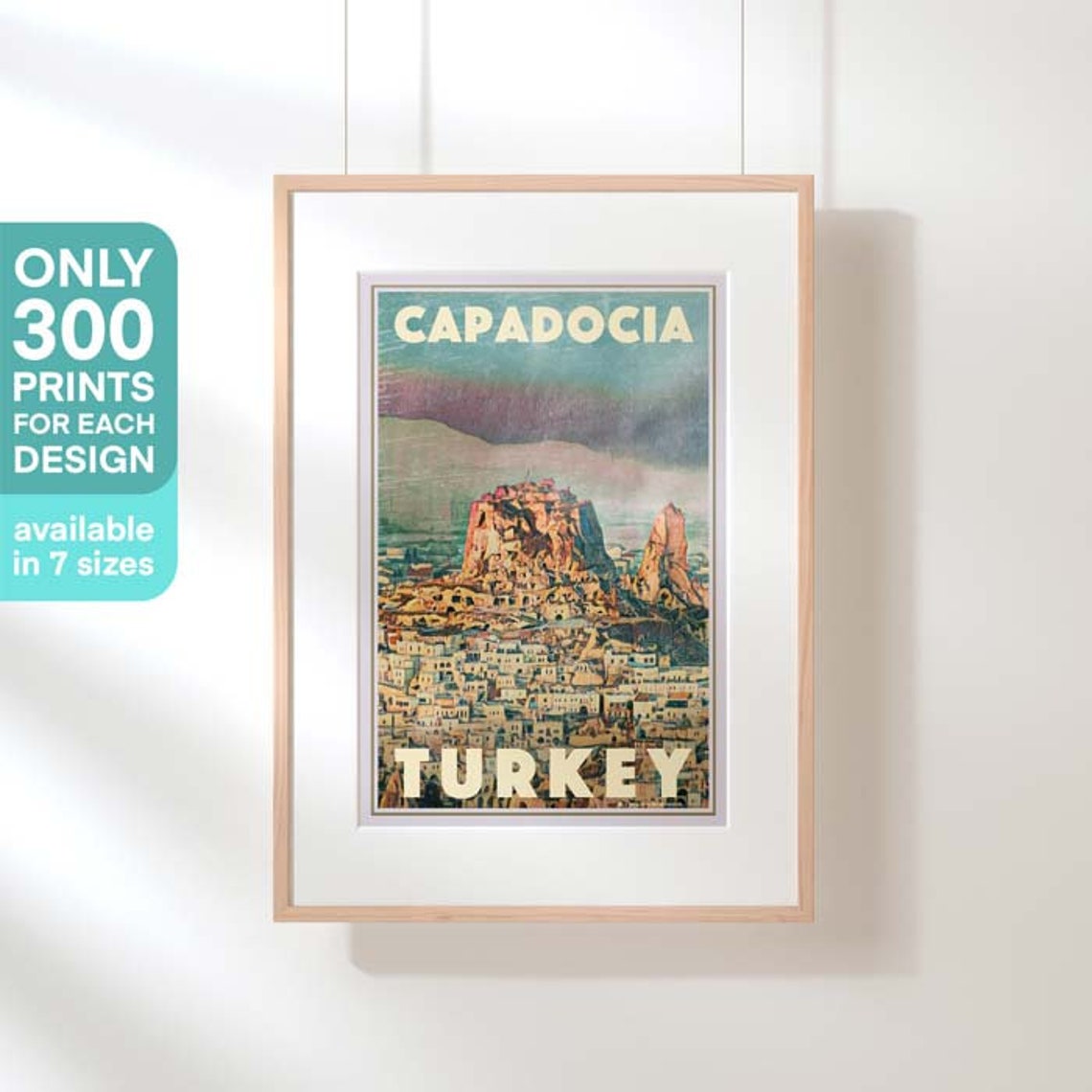 Cappadocia Uchisar Castle Cave Town Vintage Turkey Travel Poster - Image 3