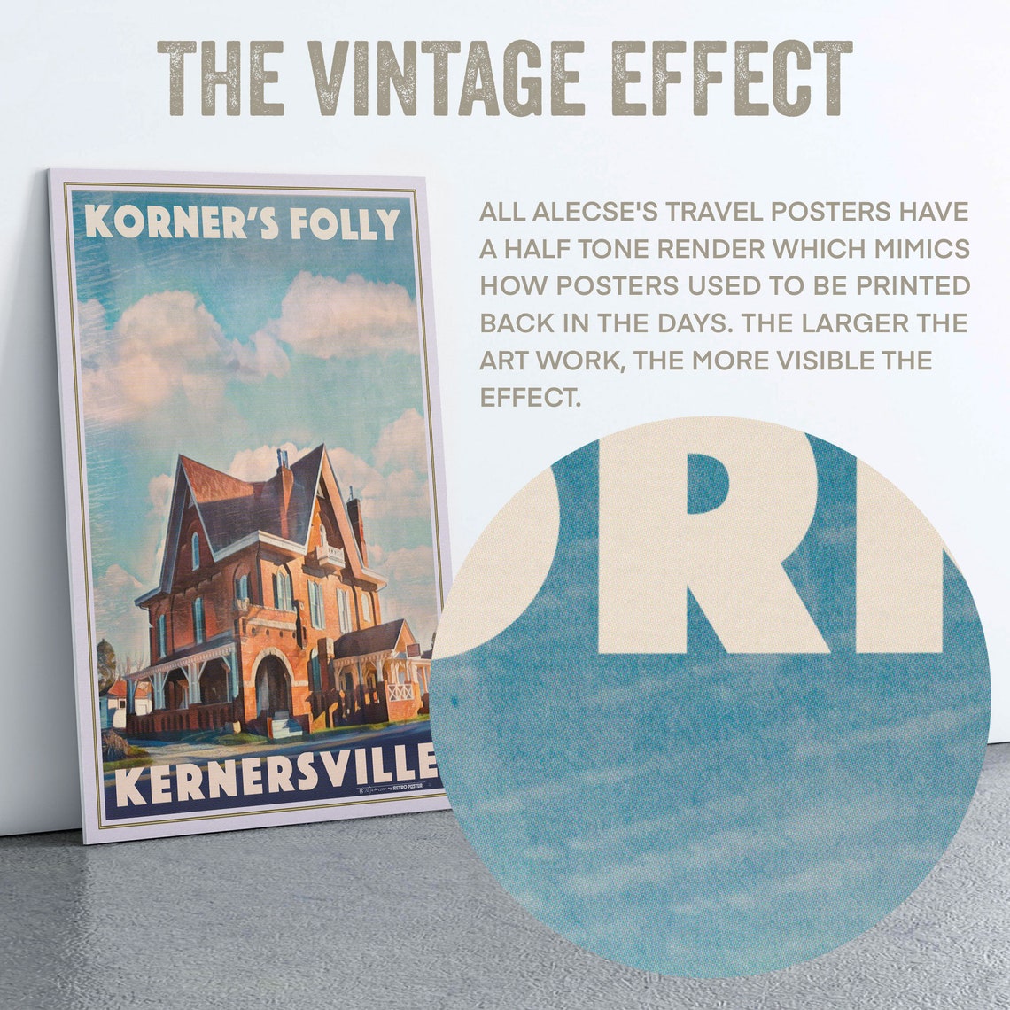 Kernersville Poster Korners Folly By Alecse Limited Edition North Carolina Travel Poster Us Gallery Wall Print Victorian Gothic - Image 2