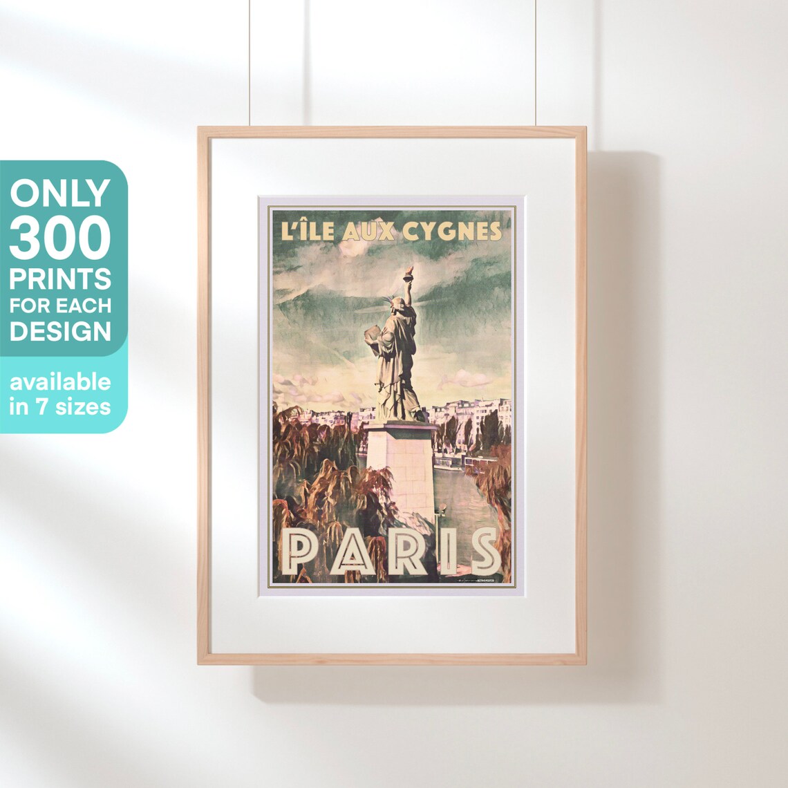 Statue of Liberty Paris Ile aux Cygnes Seine River Travel Poster - Image 3