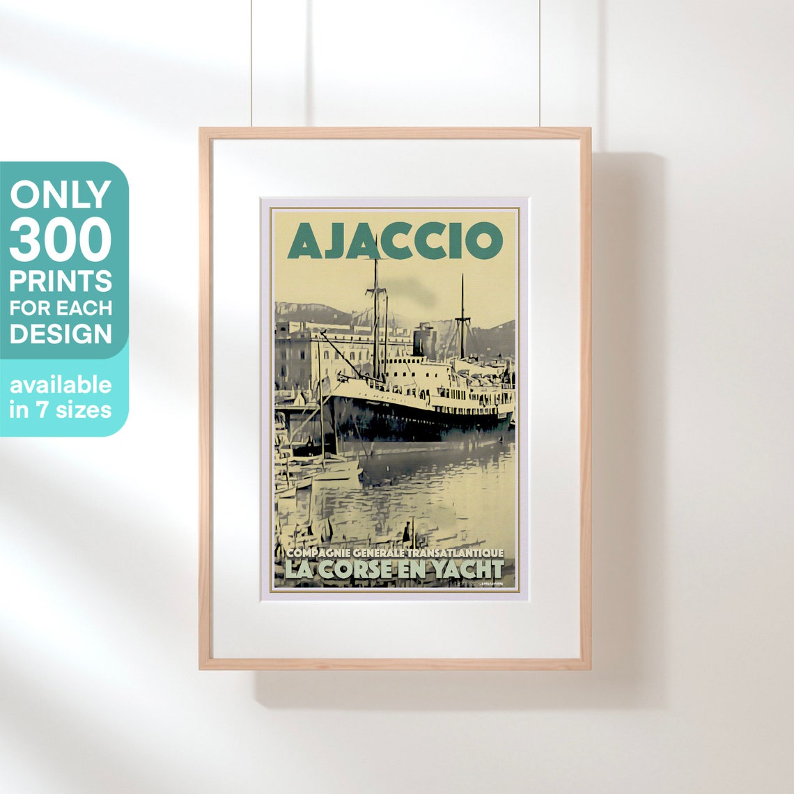 Ajaccio Poster Yachting In Corsica By Alecse Limited Edition France Travel Poster Ajaccio Gallery Wall Print Corsica Poster Of Ajaccio - Image 3