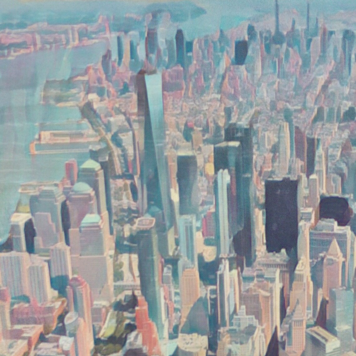 Manhattan New York Aerial Skyline Retro Vintage Travel City Poster - Image 4