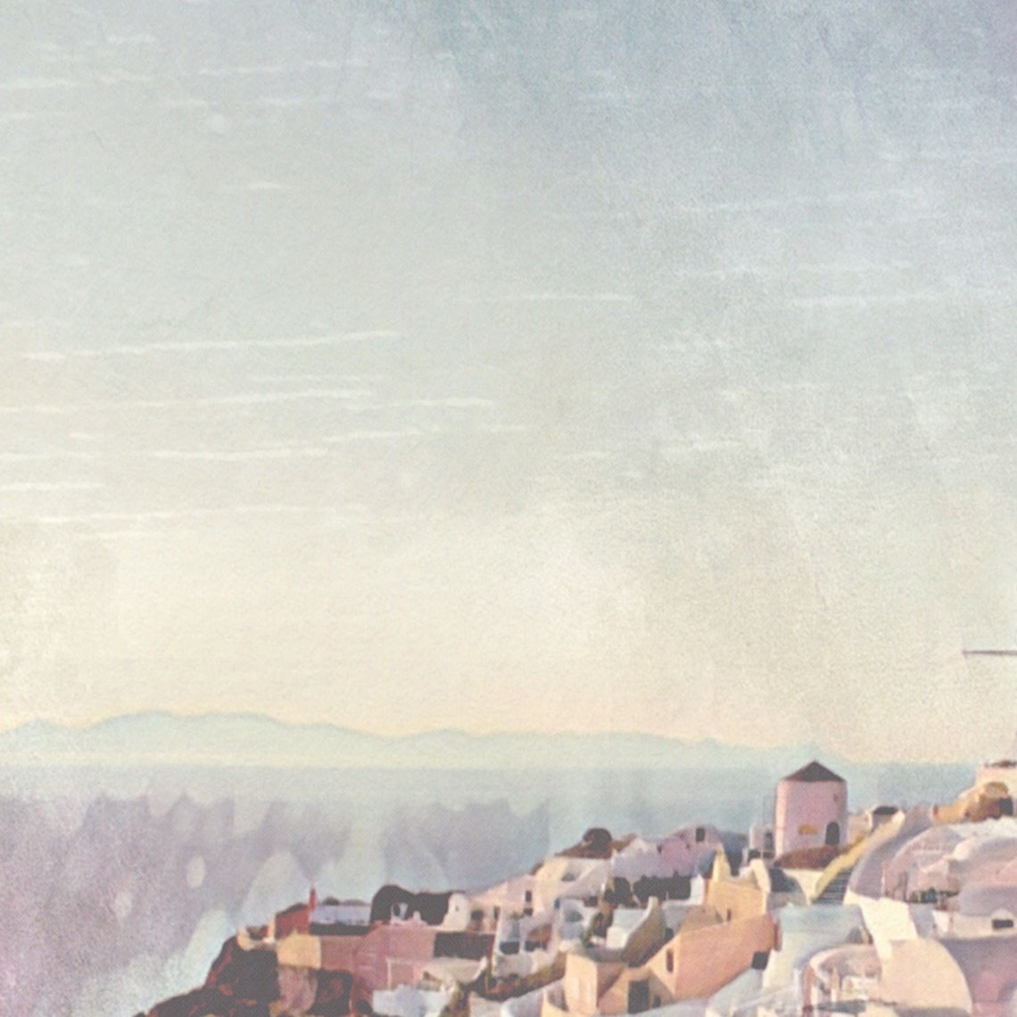 Santorini Greece Vintage Travel Poster With Whitewashed Cliff Village - Image 4