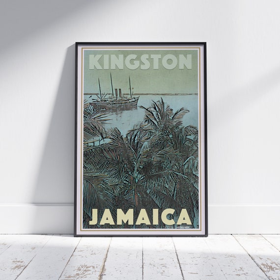 Jamaica Poster Kingston Cruise By Alecse Limited Edition Jamaica Travel Poster Classic Vintage Jamaica Print