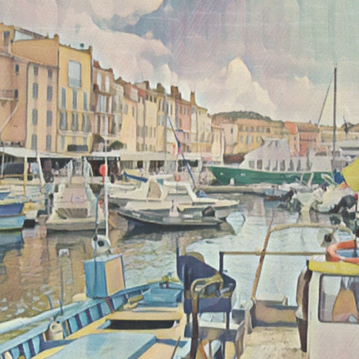 St Tropez Harbor Fishing Boats Cote d'Azur Retro Travel Poster - Image 4