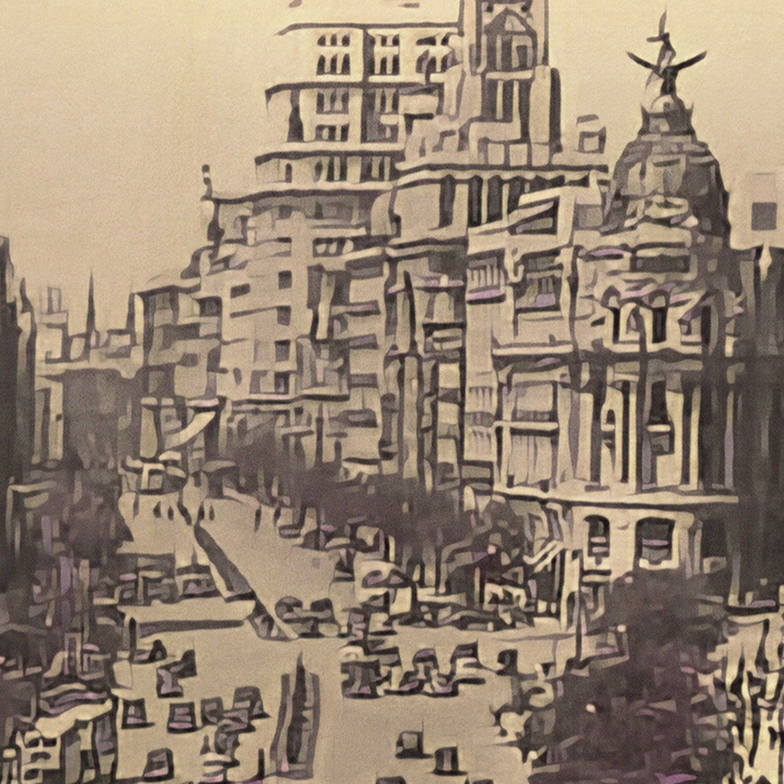 Madrid Plaza de la Cibeles Gran Via Vintage Street Scene Travel Poster - Image 4