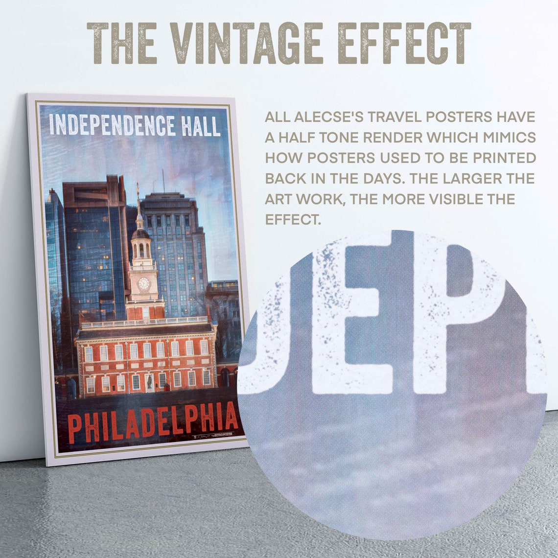 Philadelphia Independence Hall Historic Brick Bell Tower Travel Poster - Image 2