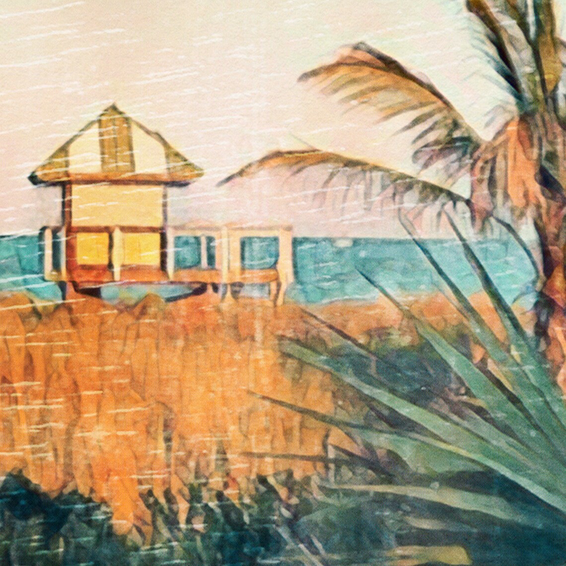 Delray Beach Florida Lifeguard Tower Palm Retro Beach Travel Poster - Image 4