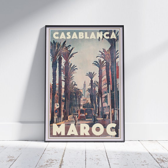 Casablanca Poster Casa Perspective By Alecse Limited Edition Morocco Travel Poster Casablanca Decor
