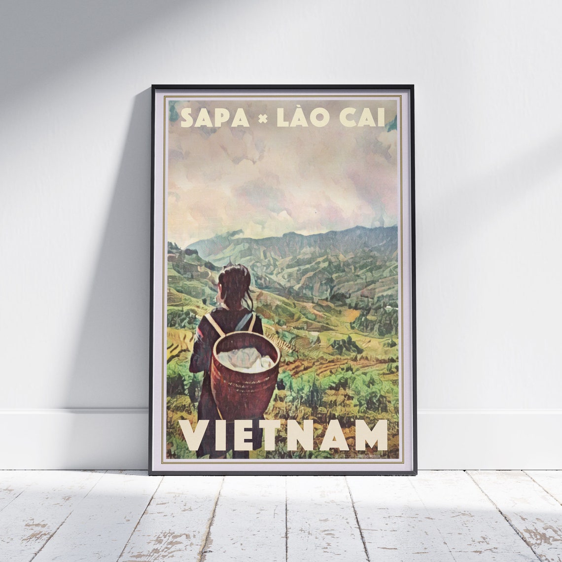 Sa Pa Poster Lao Cai By Alecse Limited Edition Vietnam Travel Poster Sapa Gallery Wall Print Of Vietnam Vietnam Decoration Gift