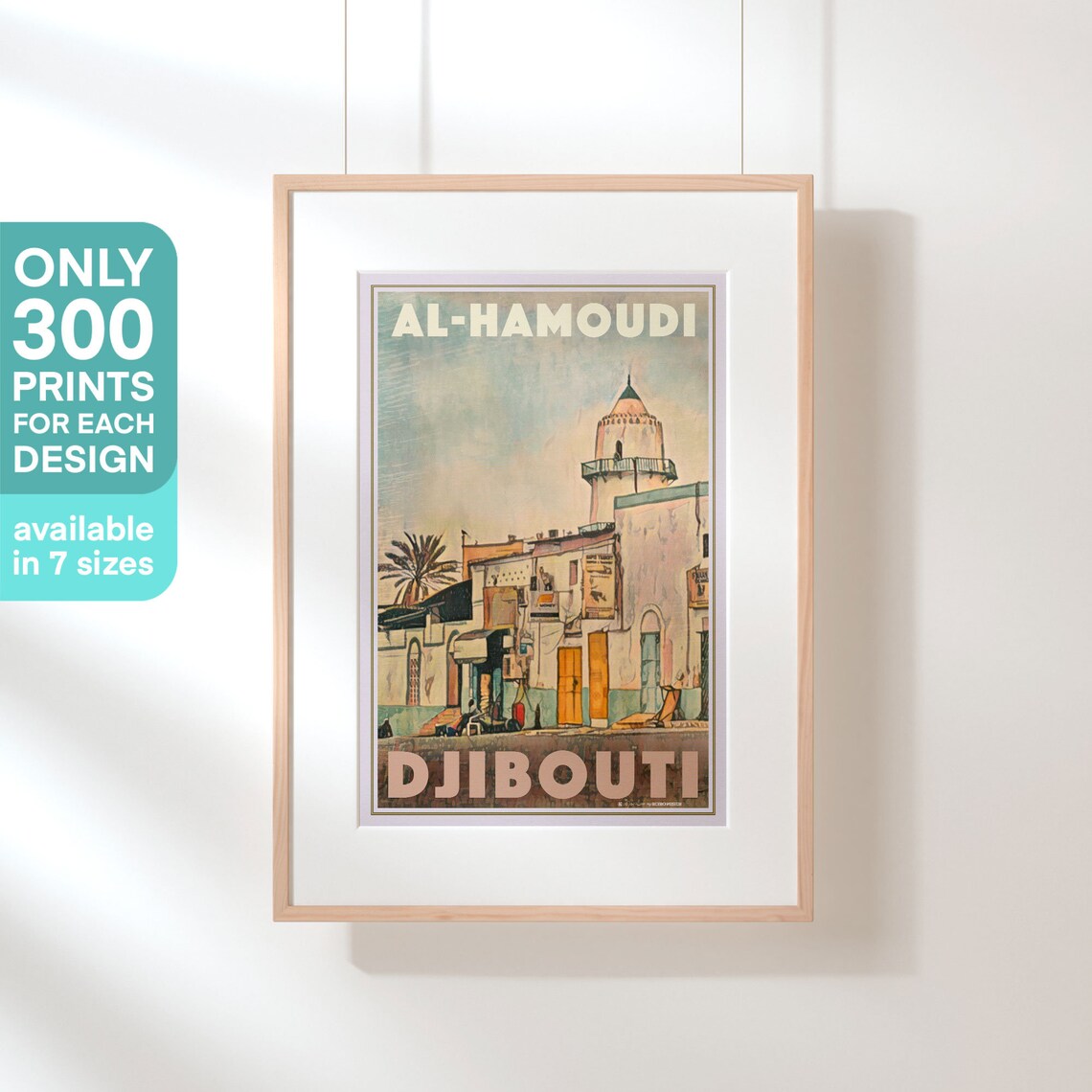 Djibouti Poster Al Hamoudi By Alecse Limited Edition Djibouti Travel Poster Classic Djibouti Print Orientalist Gallery Wall Print - Image 3
