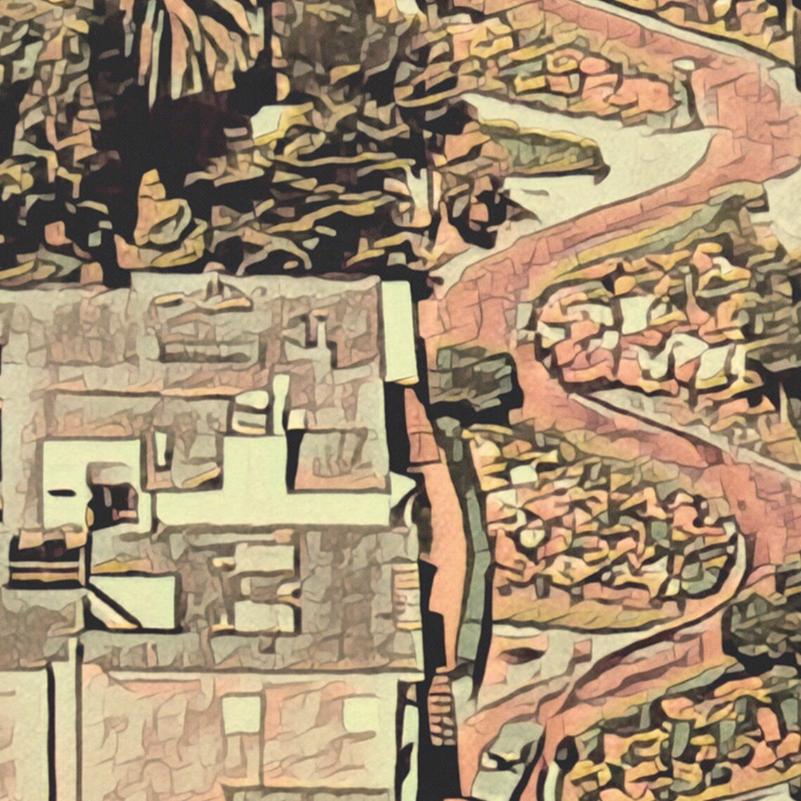 San Francisco Lombard Street Crooked Road Aerial Vintage Travel Poster - Image 4