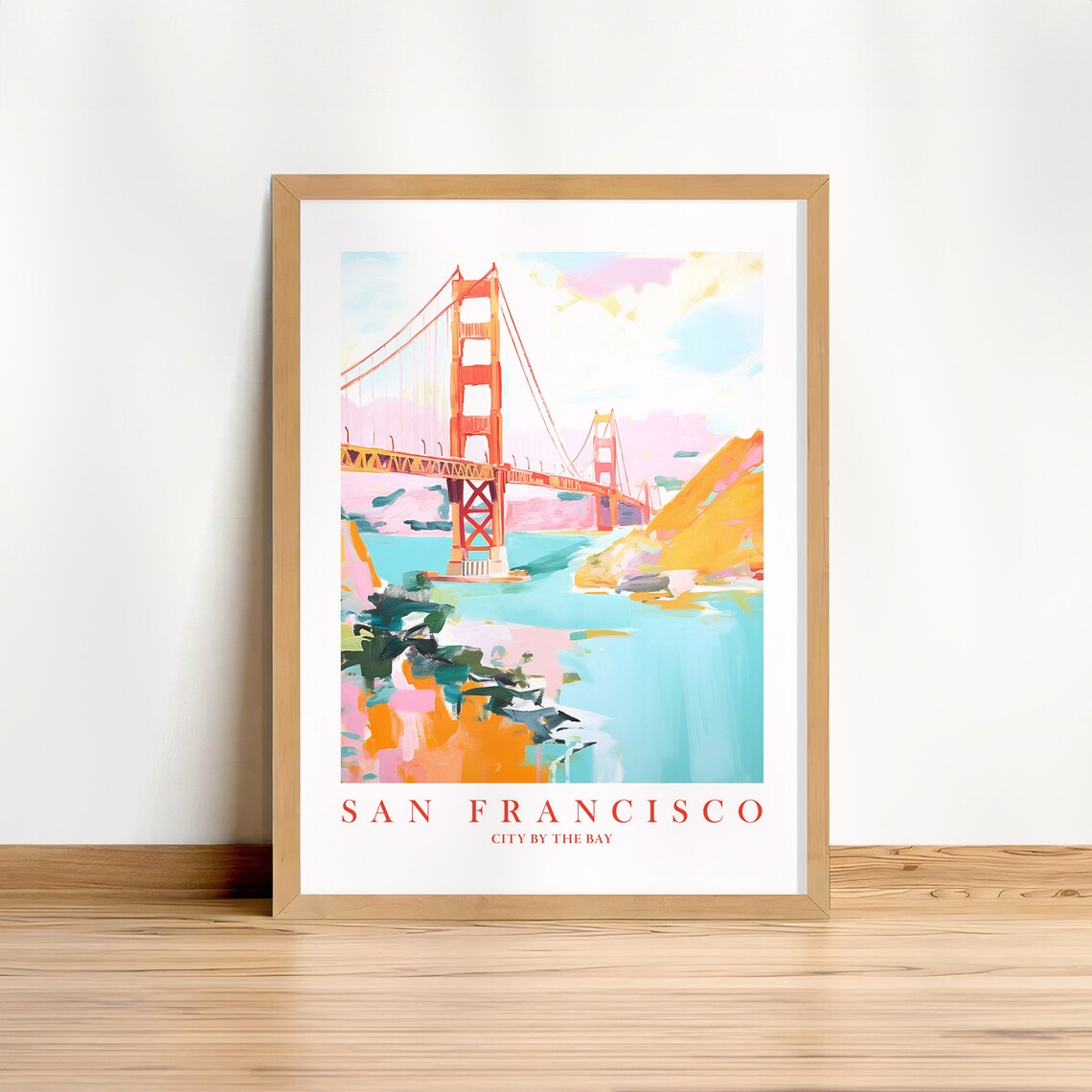 San Francisco Retro Travel Poster, Golden Gate Bridge