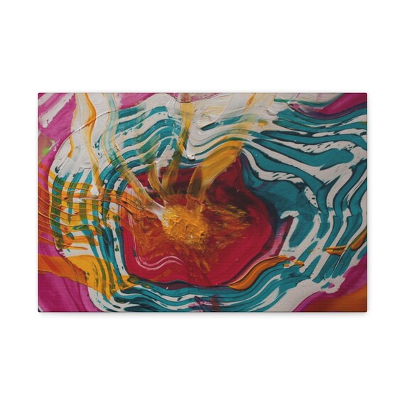 Colorful Abstract Wall Art Canvas Print Vibrant Modern Painting In 23 Ratio Bold Expressionist Poster For Living Room Or Office Decor