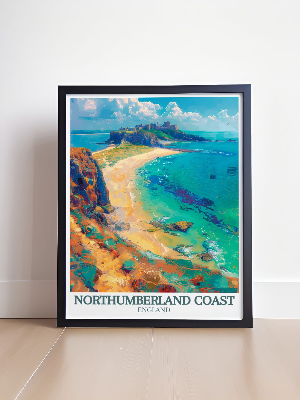Northumberland Coast England Bamburgh Castle Sandy Bay Poster - Image 4