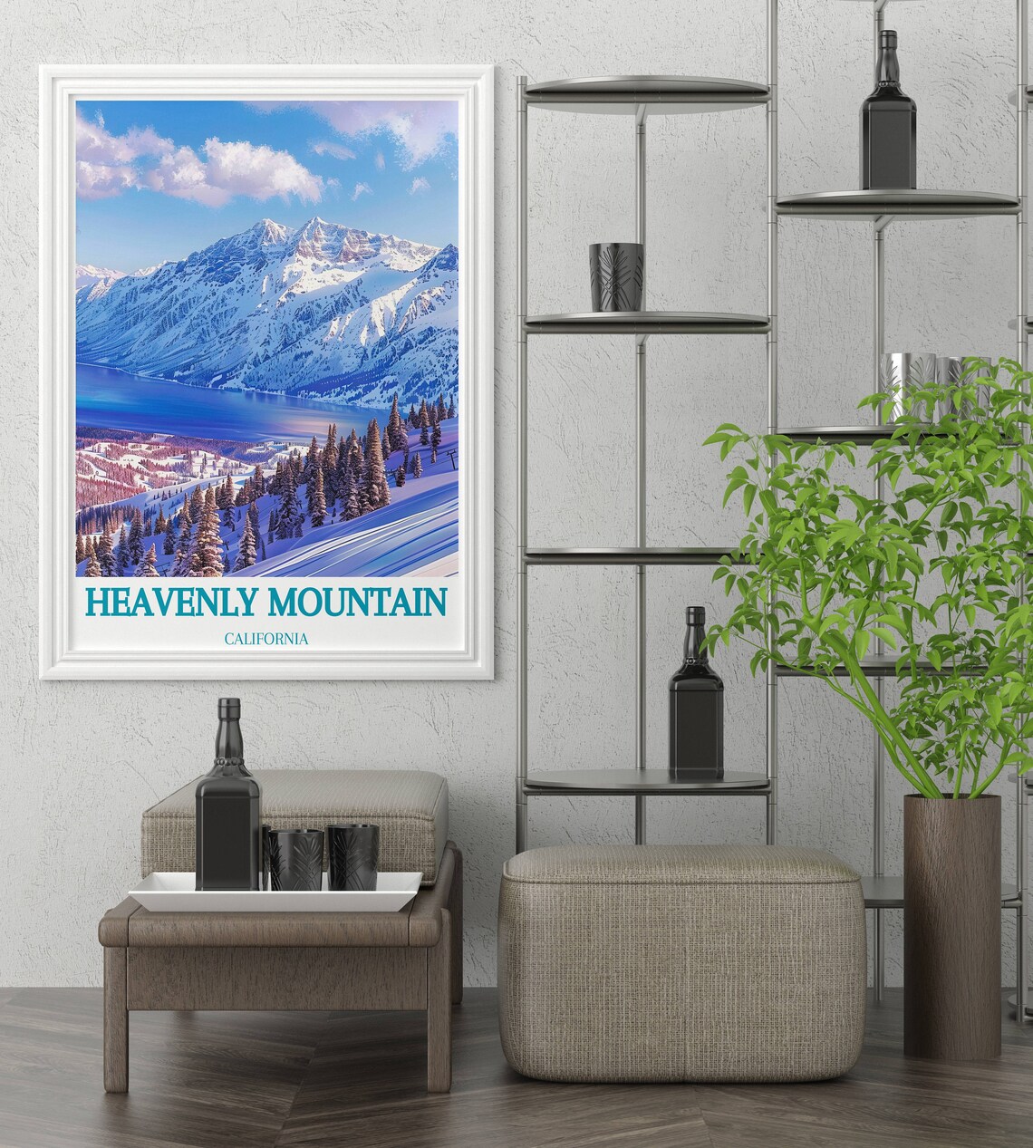 Heavenly Mountain California Snow Ski Peaks Lake Tahoe Poster - Image 3