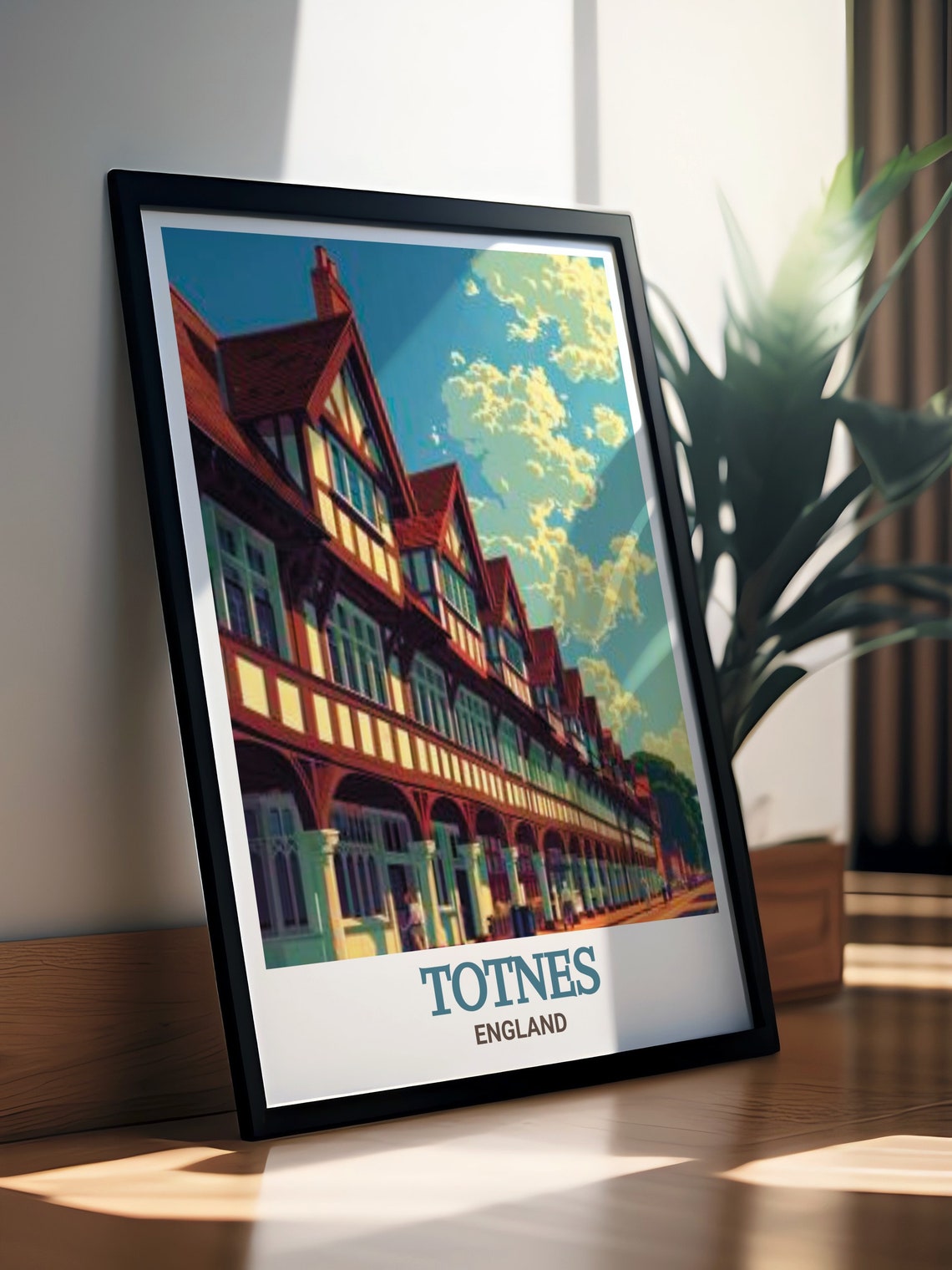 Totnes England Historic Butterwalk Half Timbered Street Poster - Image 3