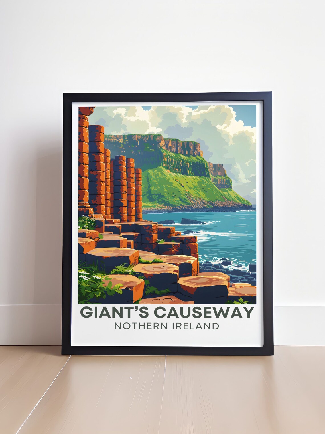 Giants Causeway Amphitheatre Travel Poster, Irish Coastline - Image 4