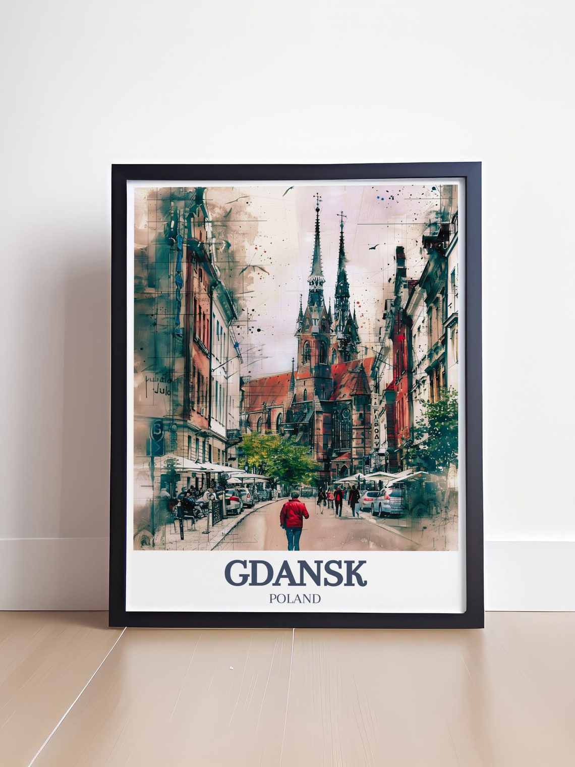 Gdask Art Collection Mariacka Street And St Marys Church Art Mariacka Street And St Marys Church Travel Poster Gdask Decor - Image 4