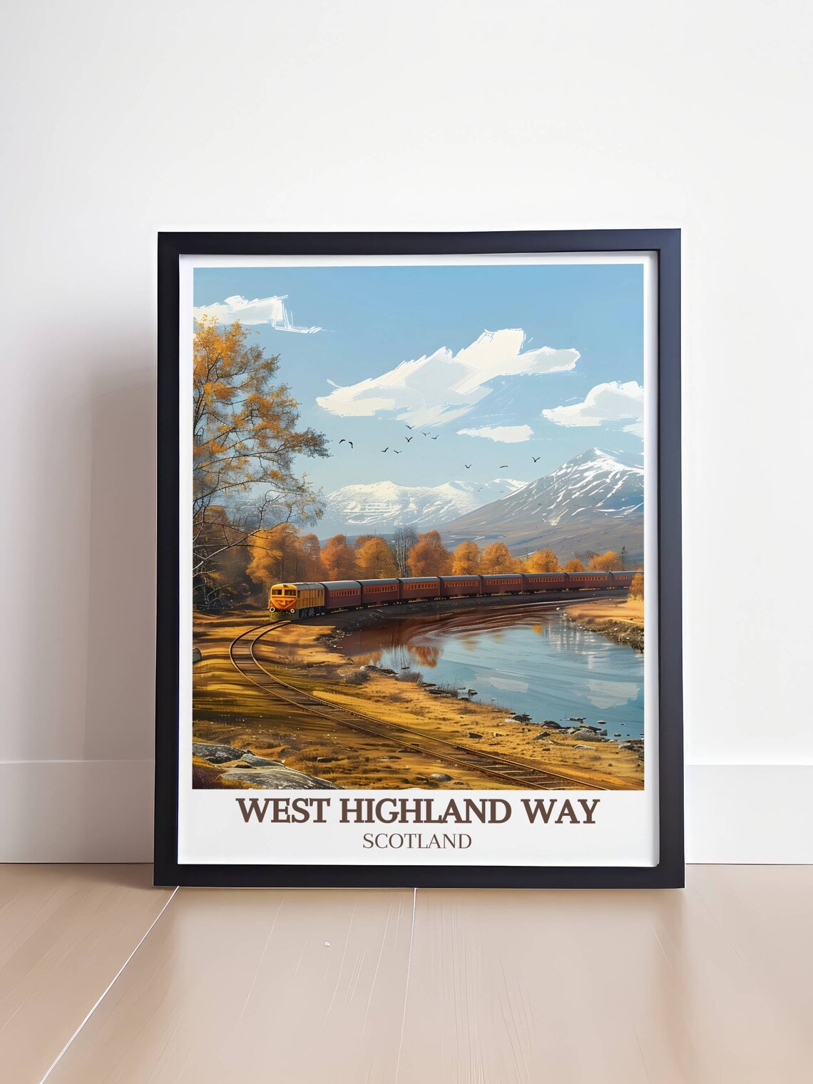 West Highland Way Scotland Autumn Train Moorlands View Poster - Image 4