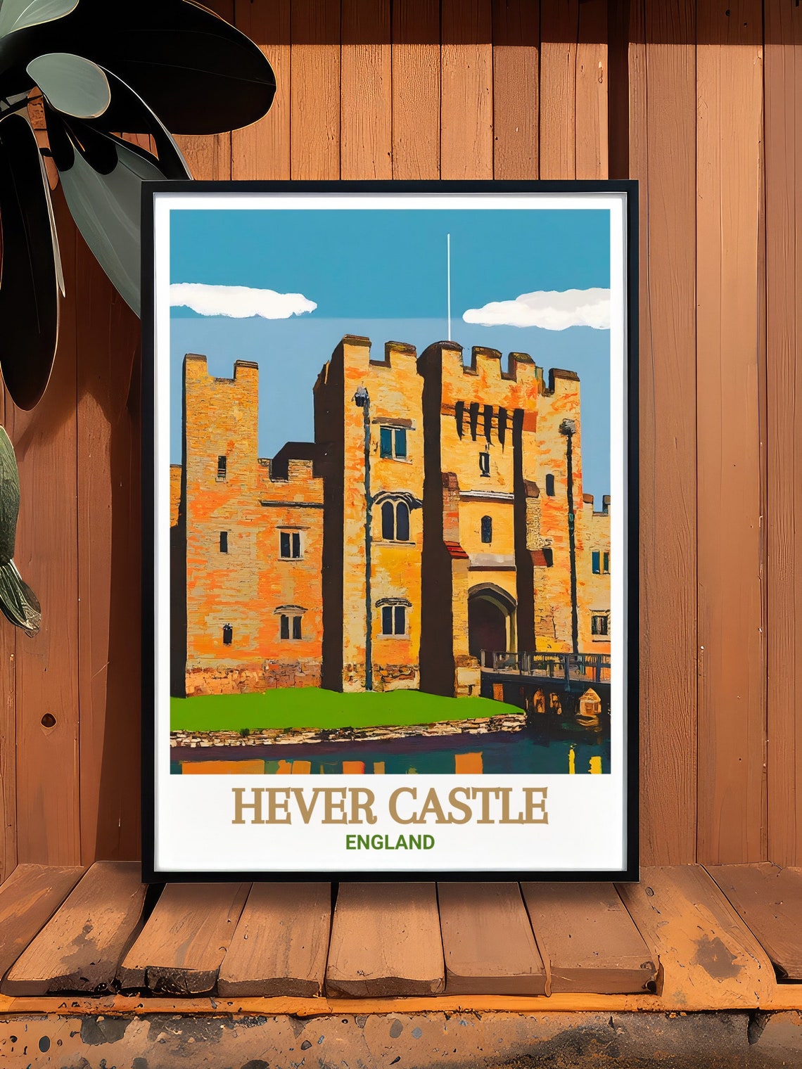 Hever Castle Stone Gatehouse Moat Front Facade England Art Poster - Image 2
