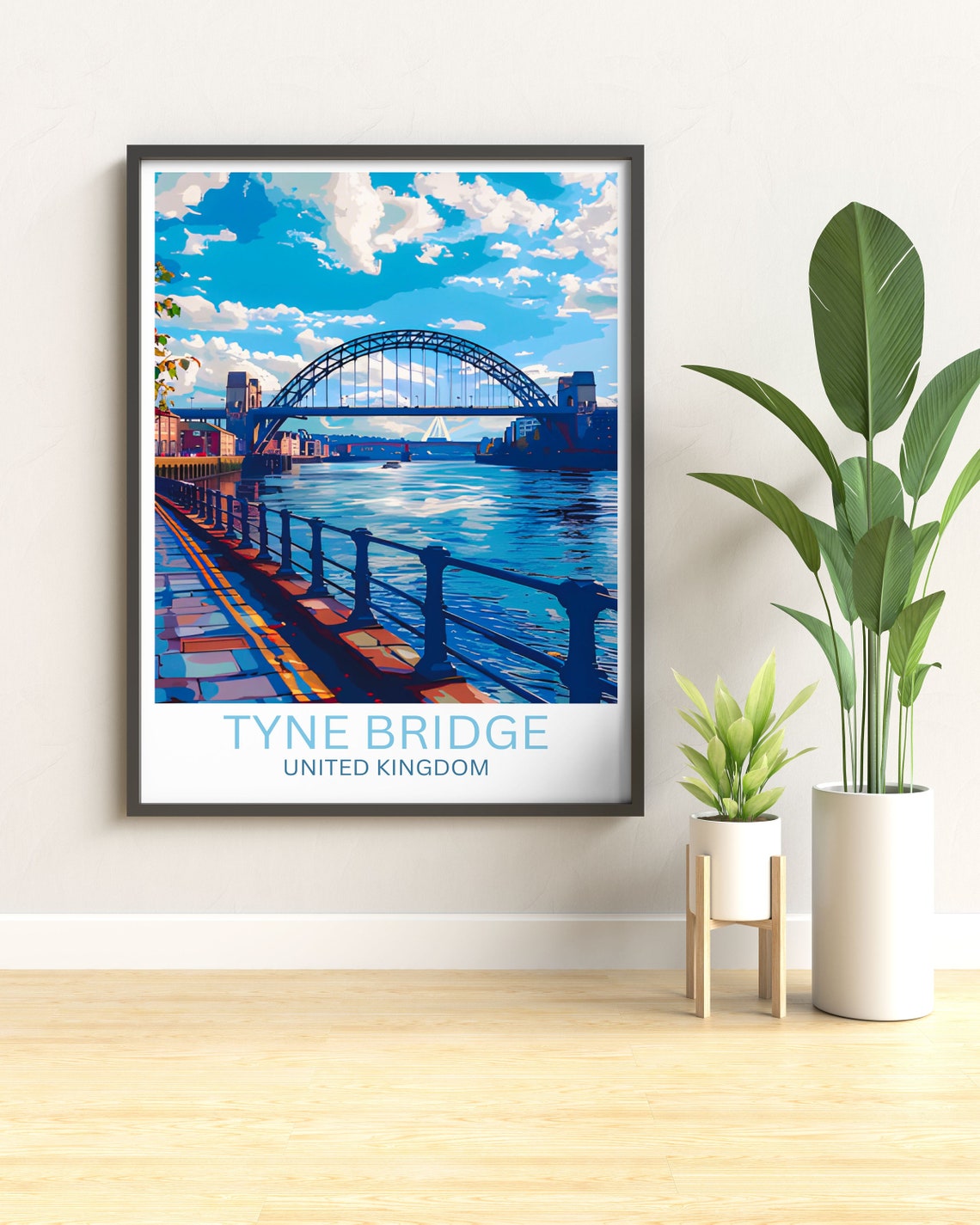 Tyne Bridge Newcastle Quayside River Walk Bright Day Travel Poster - Image 3