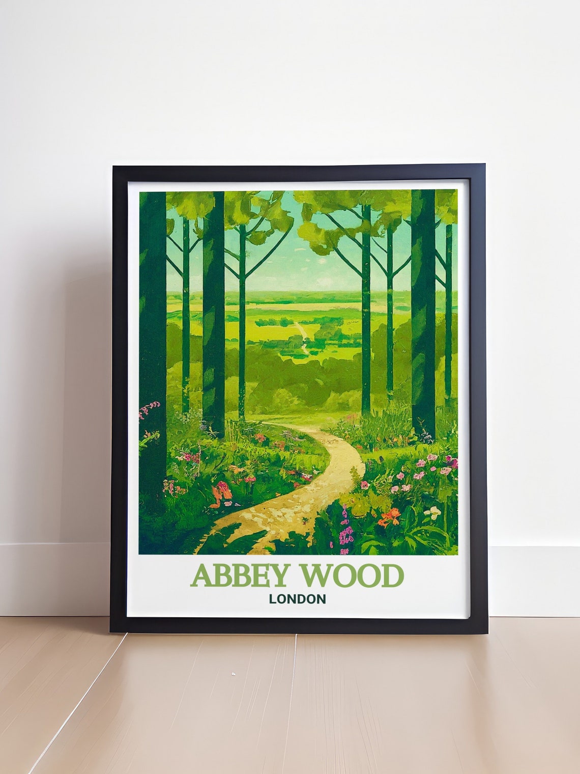 Abbey Wood London Forest Trail Wildflowers Winding Path Poster - Image 4