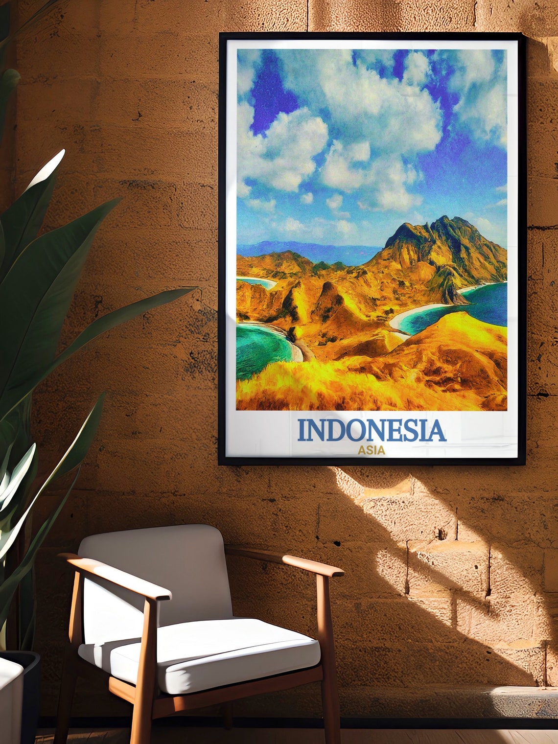 Indonesia Asia Komodo National Park Golden Hills Coast Poster - Image 2