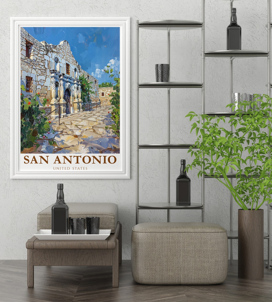San Antonio Texas Historic Alamo Mission Building Landmark Poster - Image 2