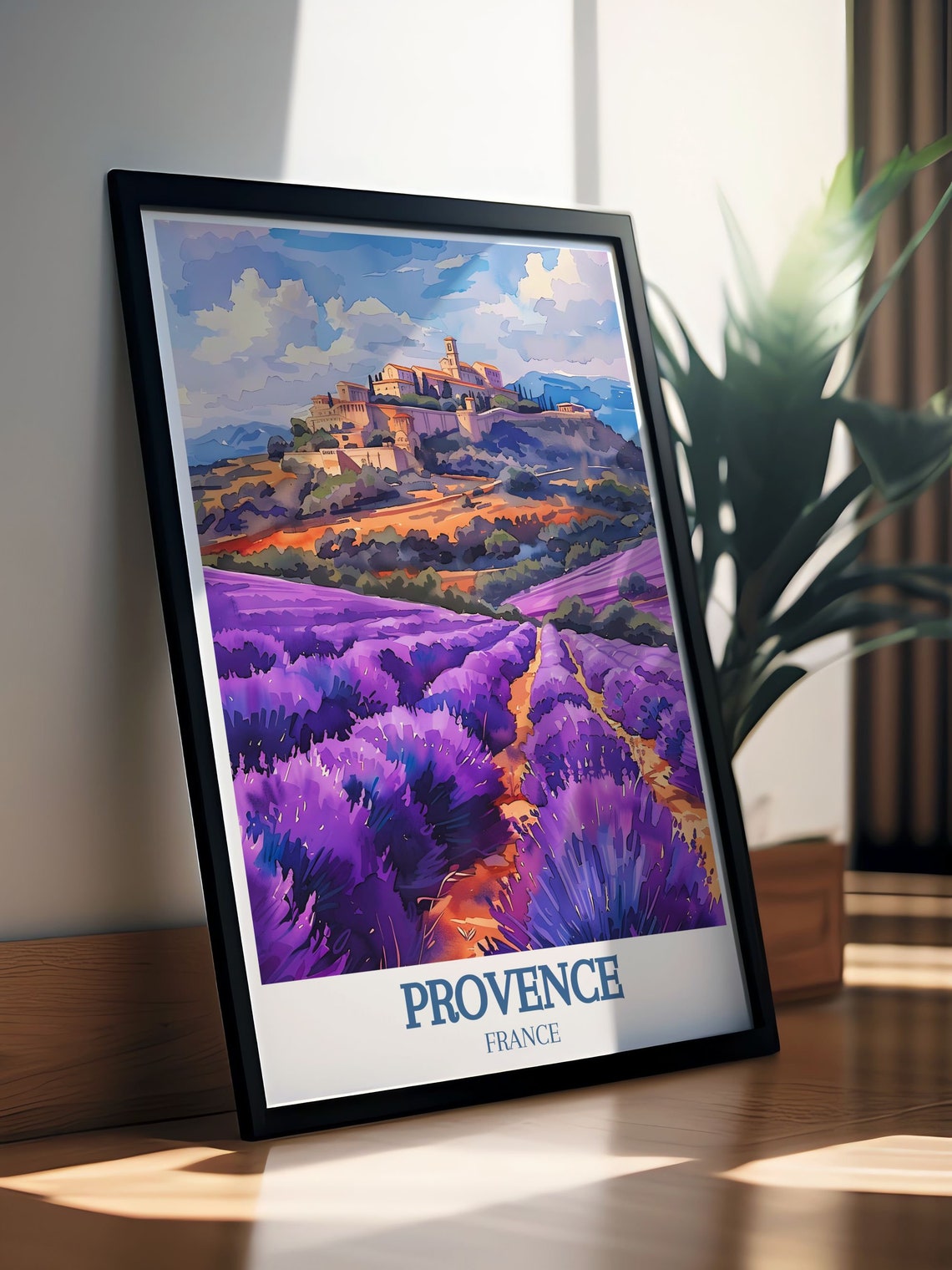 Gordes Hilltop Village Above Lavender Fields in Provence Poster - Image 2