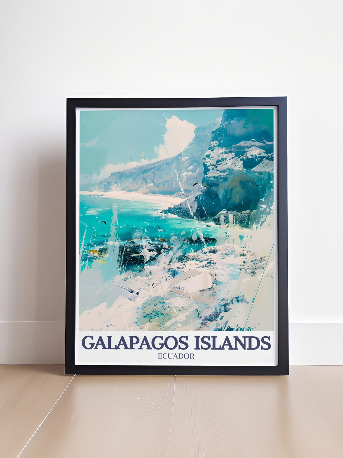 Galapagos Islands Travel Print Tortuga Bay Travel Posters Espaola Island Tortuga Bay Prints Espaola Island And Tortuga Bay Decor - Image 4