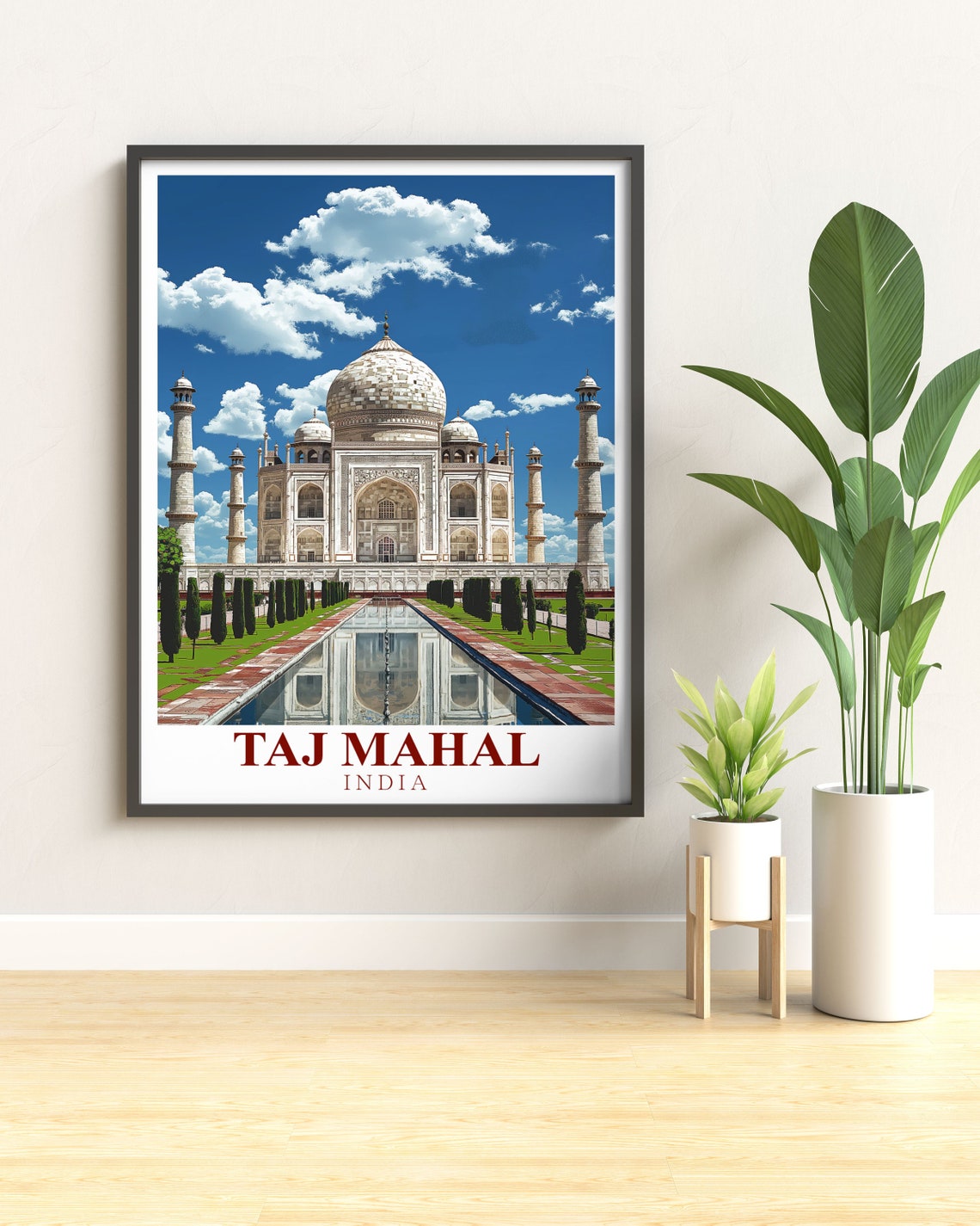 Taj Mahal India Classic Frontal View With Reflecting Pool Poster - Image 3