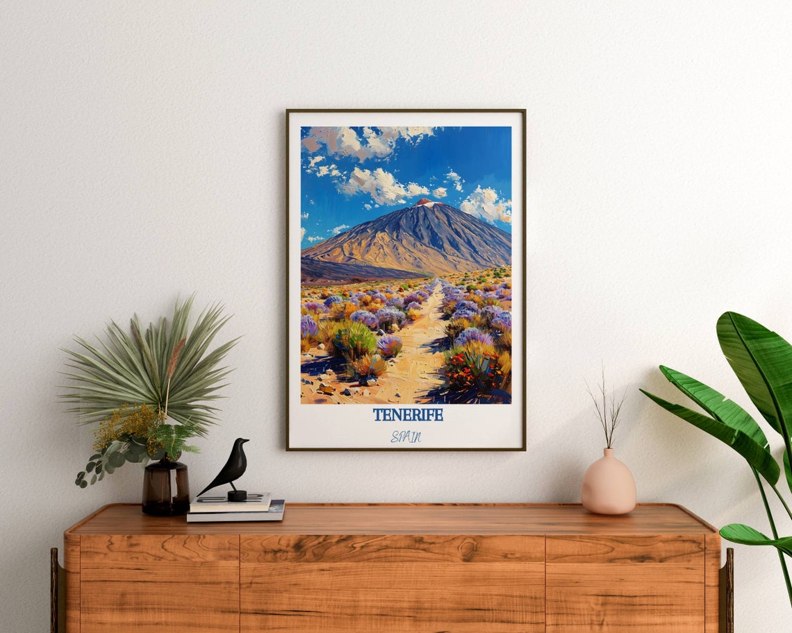 Towering Mount Teide Volcano And Wildflower Trail Tenerife Poster - Image 3
