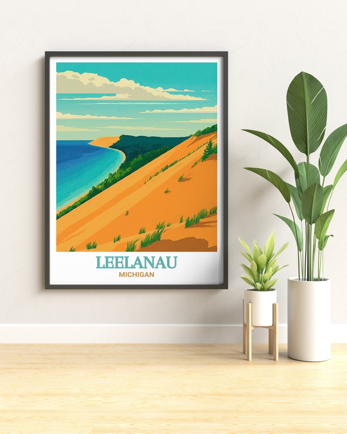 Leelanau Michigan Sleeping Bear Dunes Lake Michigan Overlook Poster - Image 2