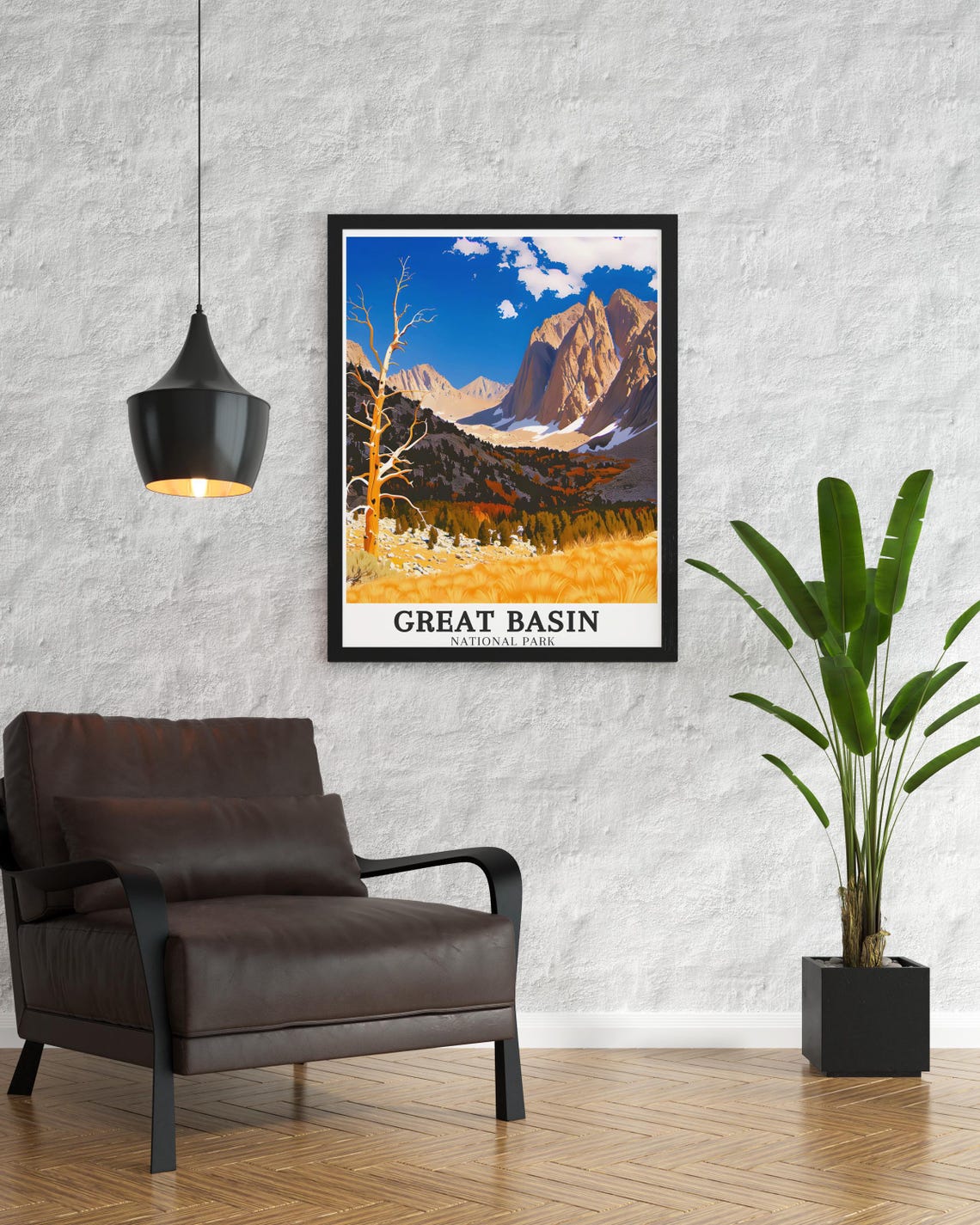 Great Basin National Park Poster Golden Meadow and Rugged Peak View - Image 4