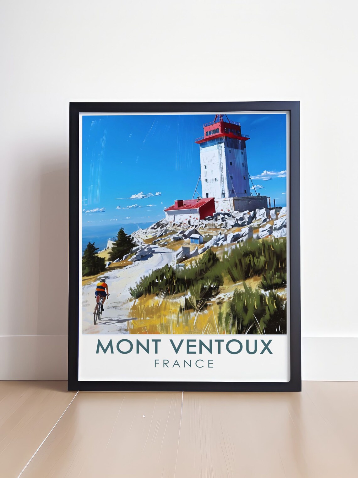 Mont Ventoux France Summit Tower Cyclist Climbing Road Travel Poster - Image 4