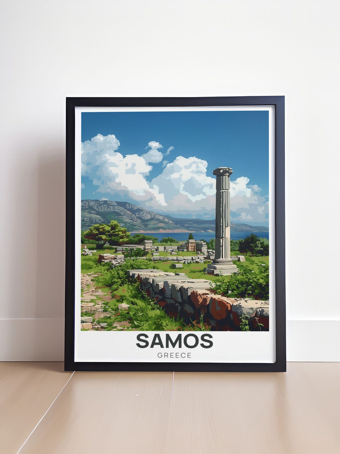 Samos Greece Heraion Ancient Column Ruins Historic Site Poster - Image 4