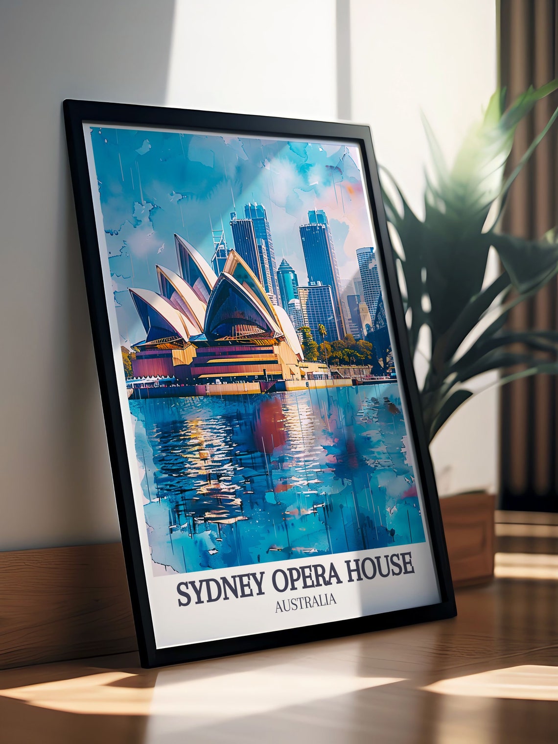 Sydney Opera House Watercolor Harbour Landmark Travel Poster - Image 2