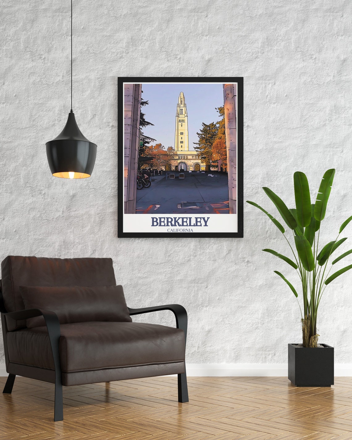 Berkeley Campanile Evening Street View University Art Poster - Image 2