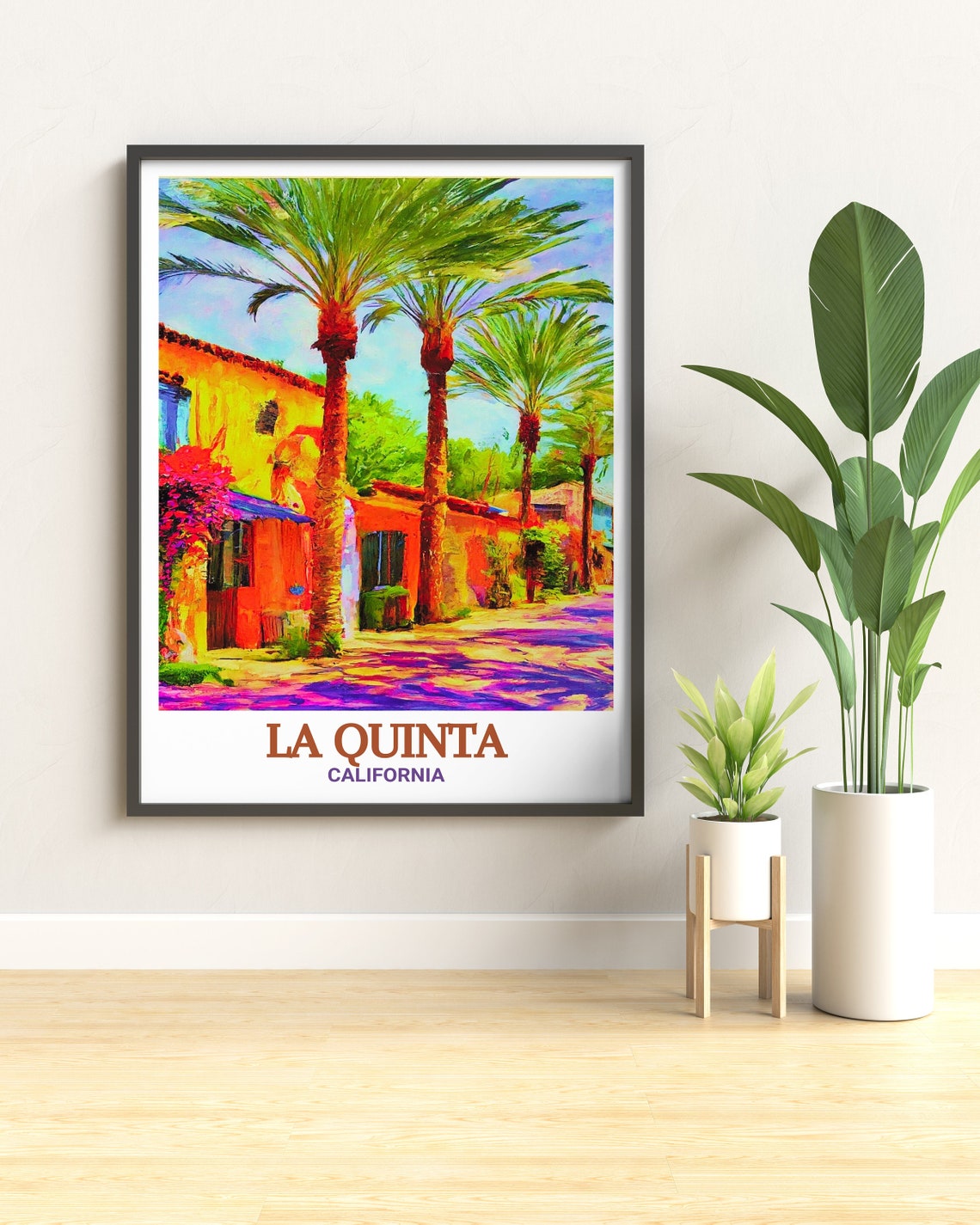 La Quinta Old Town Palm Lined Street California Travel Poster - Image 2